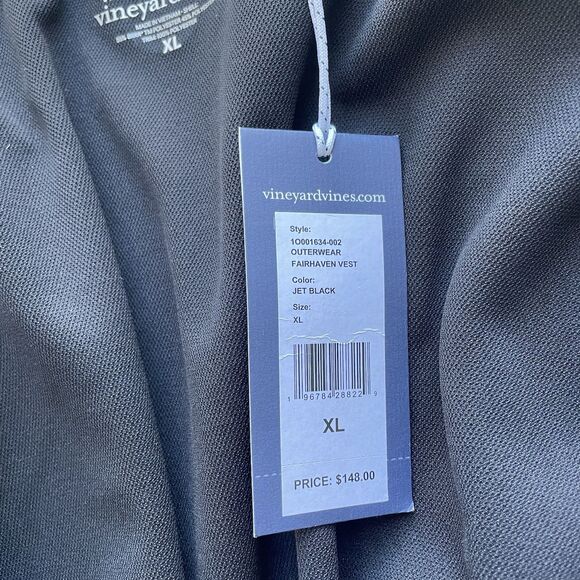 Vineyard Vines On The Go Fairhaven Golf Vest Full Zip Lightweight Jacket Black - Picture 10 of 11